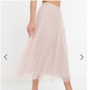 Needle & Thread embroidered midi tulle skirt blush floral size 4 nwot